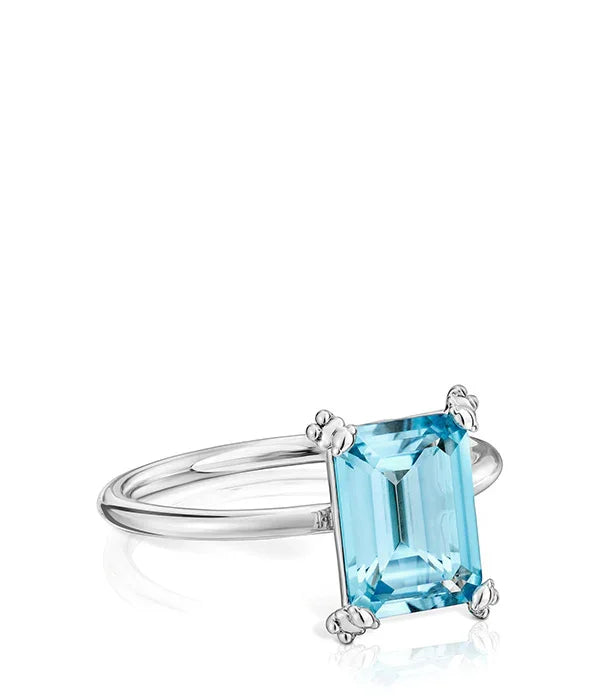 טבעת כסף עם אבן חן כחולה מלבנית, עיצוב אלגנטי, תכשיטי CHOZEN אופנה יוקרתית