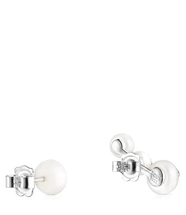 טואוס עגילי פנינה ודובי Icon Pearl מכסף