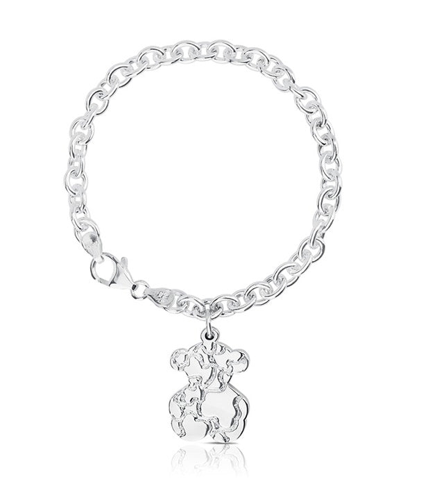 טואוס צמיד כסף בסגנון גורמט בשילוב תליון דובי