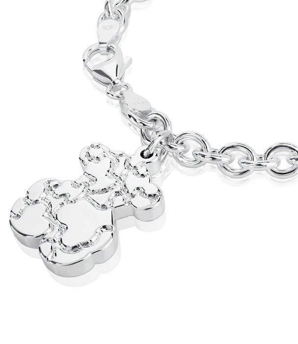 טואוס צמיד כסף בסגנון גורמט בשילוב תליון דובי