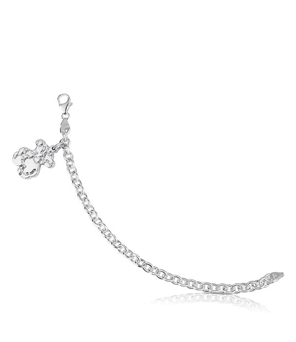 טואוס צמיד כסף בסגנון גורמט בשילוב תליון דובי