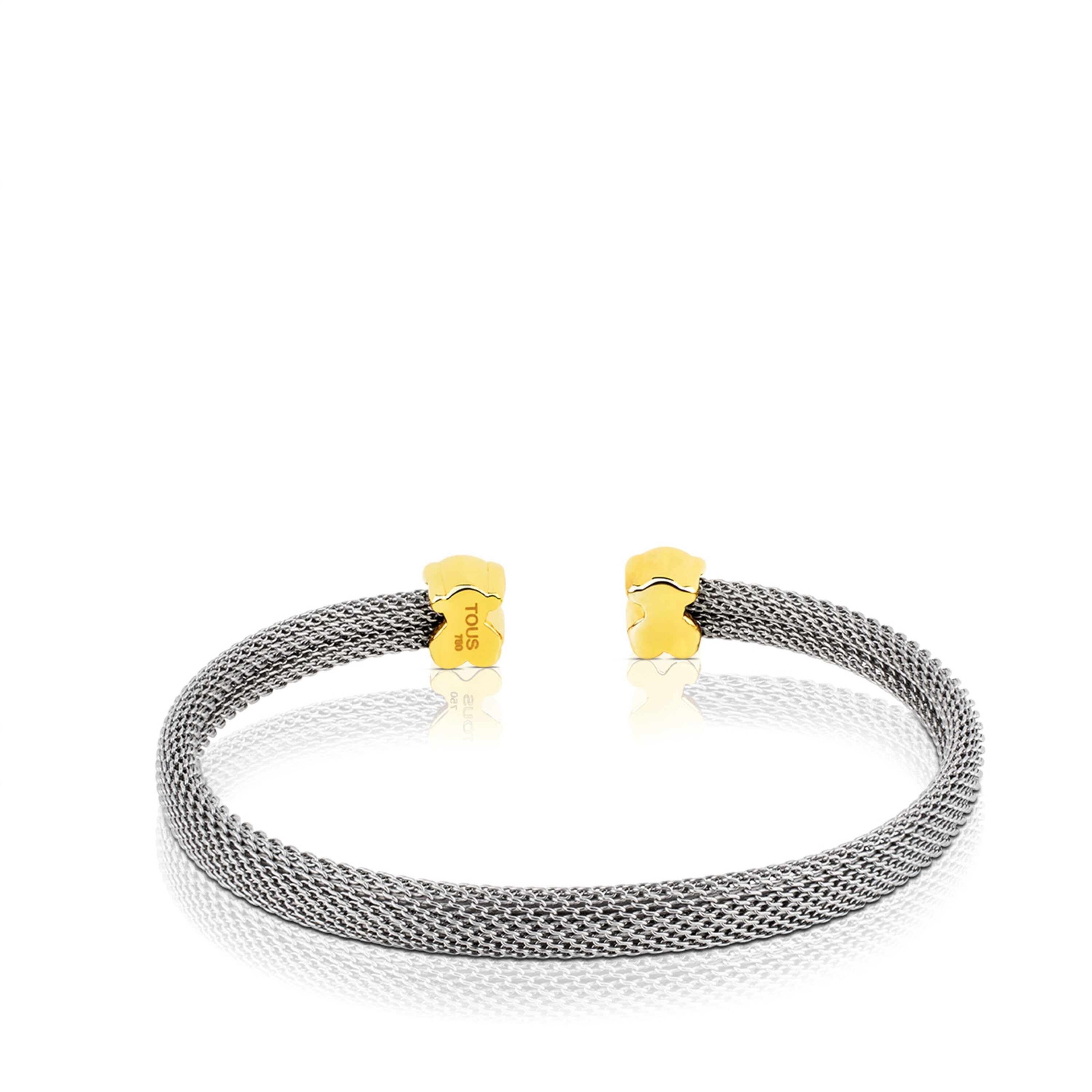 טואוס צמיד קשיח Mesh ממתכת עם מוטיב הדובי בזהב 18 קראט