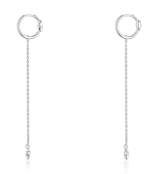 טואוס עגילי כסף ארוכים בשילוב אייקונים מתוקים