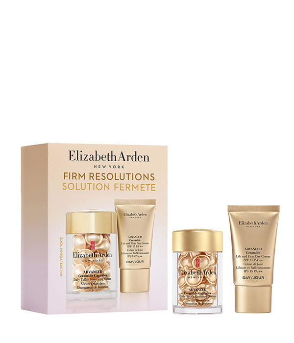 סט קפסולות קרמים לפנים מבית Elizabeth Arden, אריזה מוזהבת ומהודרת, מוצרי טיפוח