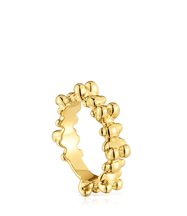 טואוס טבעת מוטיבים של דובי Bold Bear מכסף ועליו זהב 18 קראט