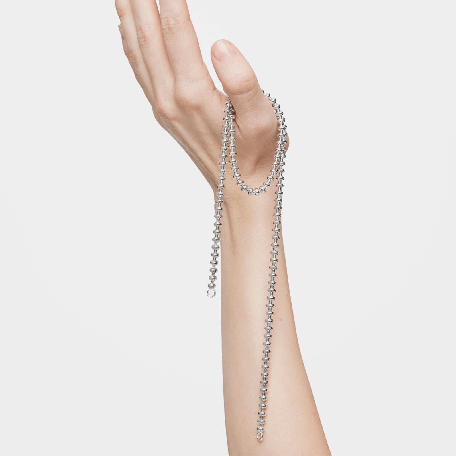 טואוס שרשרת Hold Oval קצרה מכסף