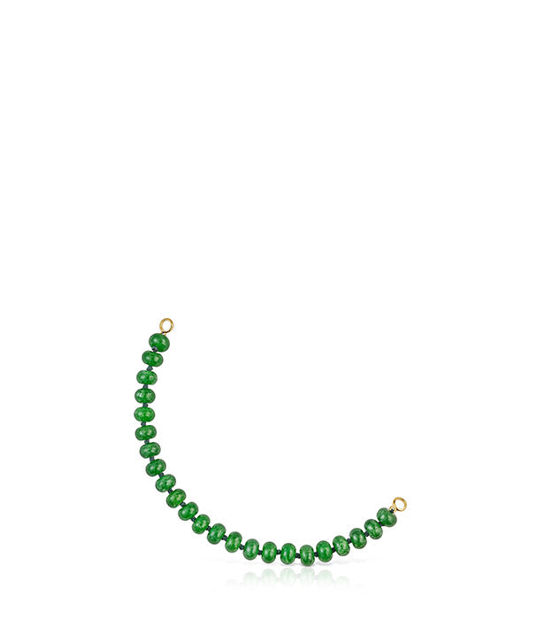 טואוס צמיד בשילוב אבן קוורציט ירוקה Hold Oval מכסף ועליו זהב 18 קראט
