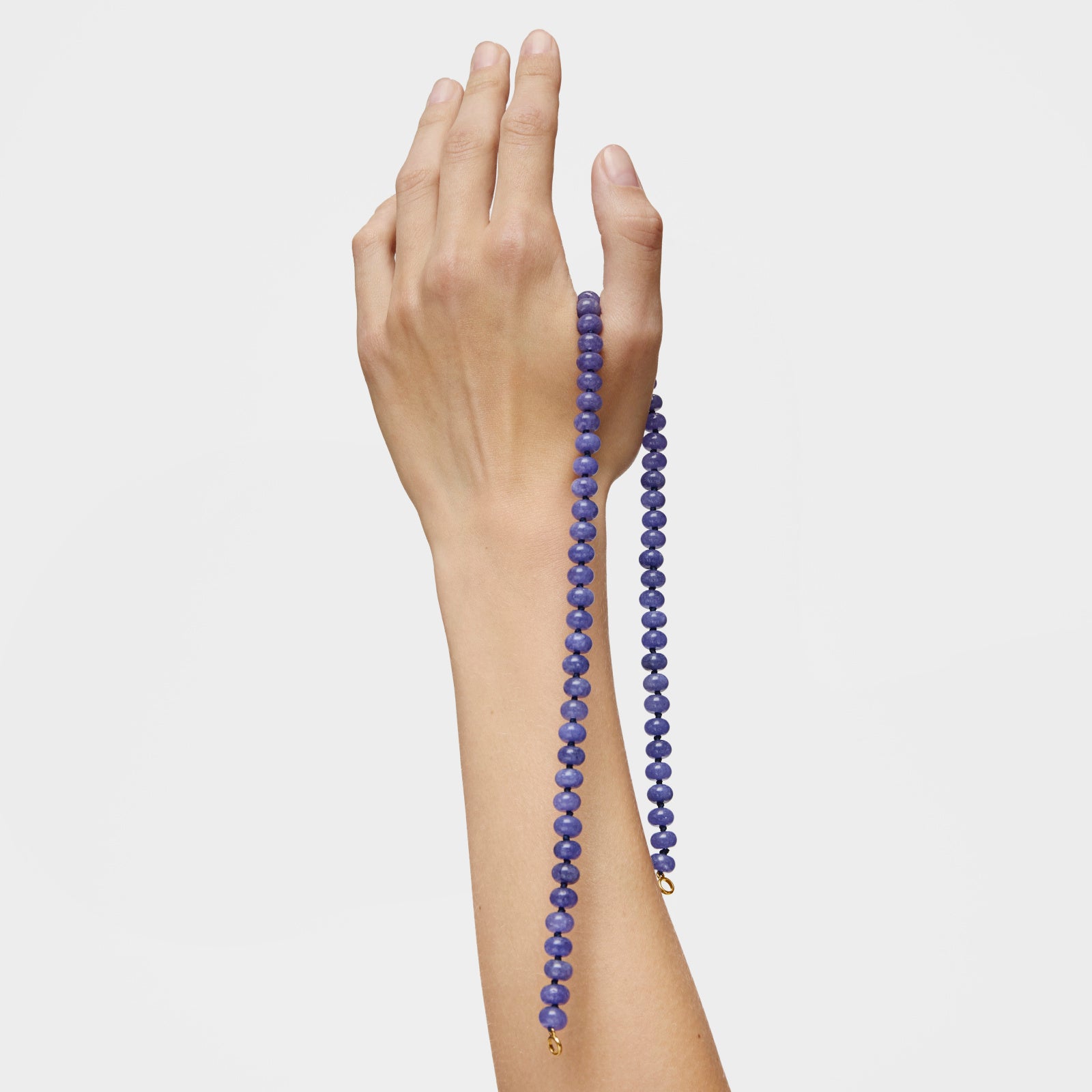טואוס שרשרת בשילוב אבן קוורציט כחולה Hold Oval מכסף ועליו זהב 18 קראט
