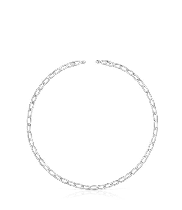 טואוס שרשרת Hold Oval קצרה מכסף
