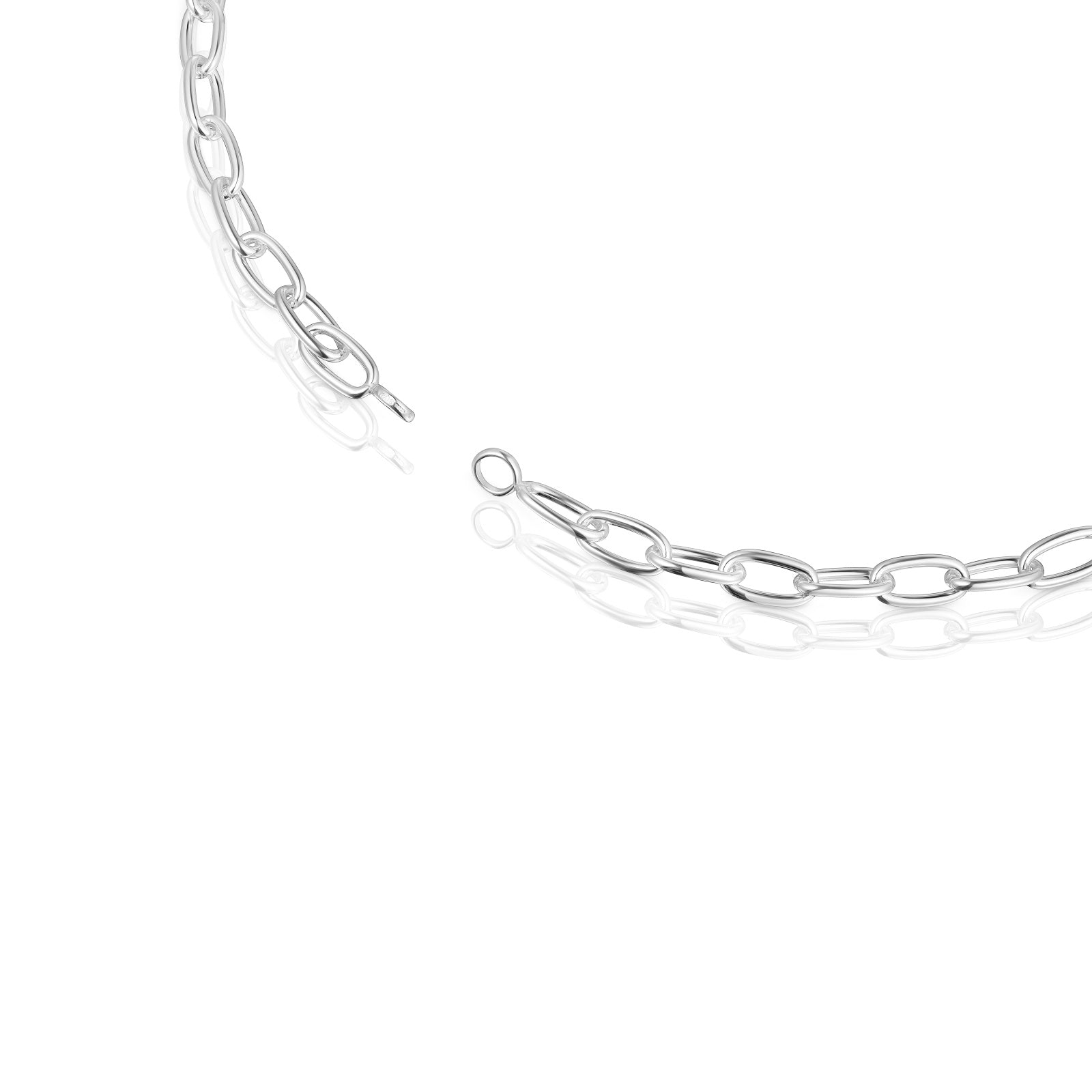 טואוס שרשרת Hold Oval קצרה מכסף