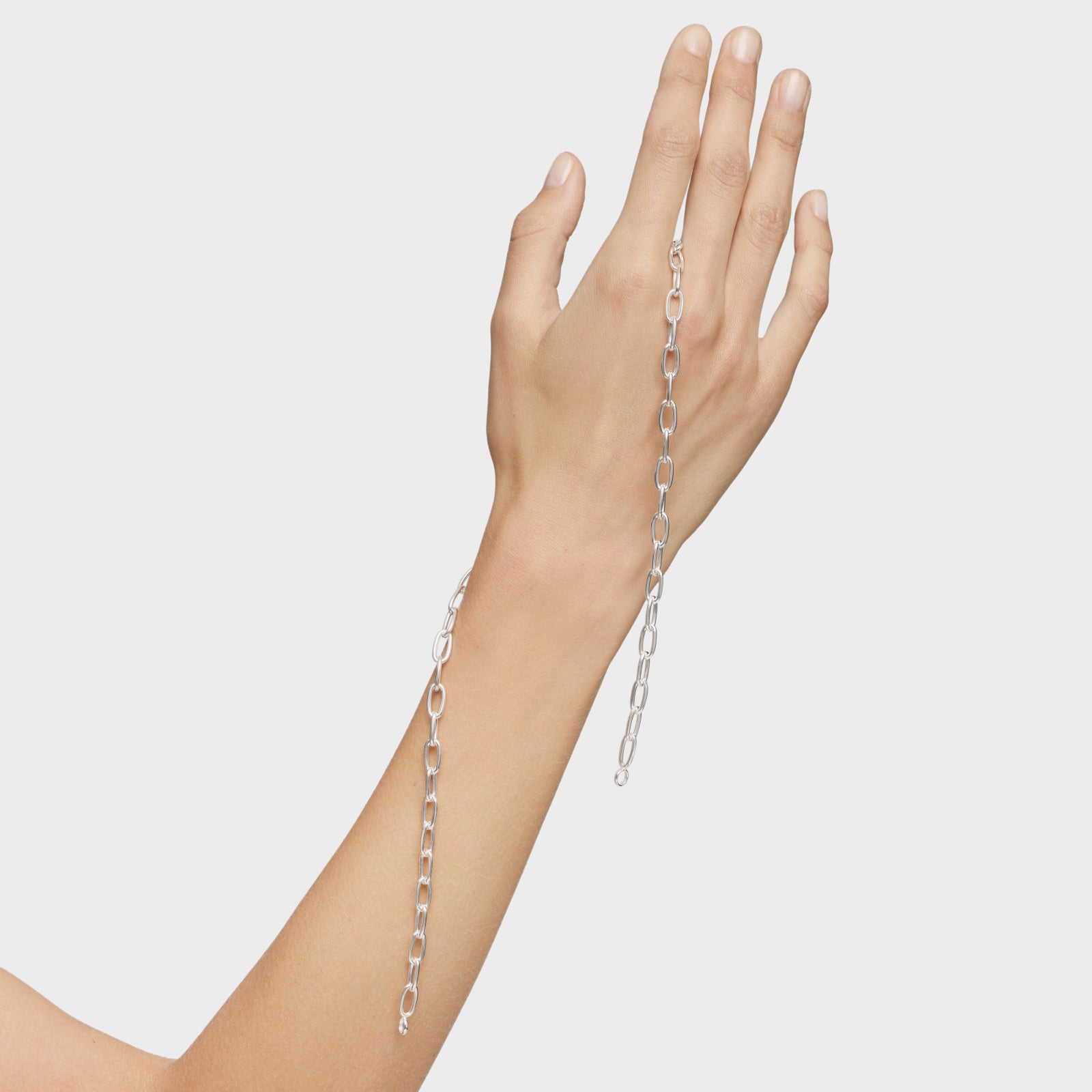 טואוס שרשרת Hold Oval קצרה מכסף