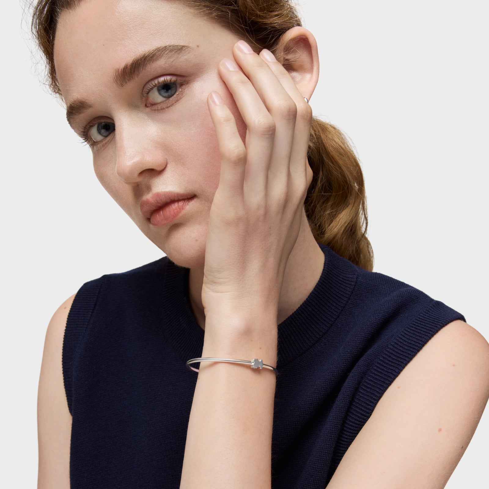 טואוס צמיד בנגל עם מוטיב דובי Sweet Dolls מכסף