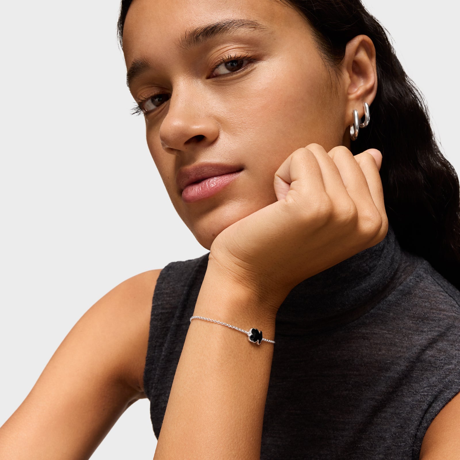 טואוס צמיד דובי בשיבוץ אבן אינקס Icon Color מכסף