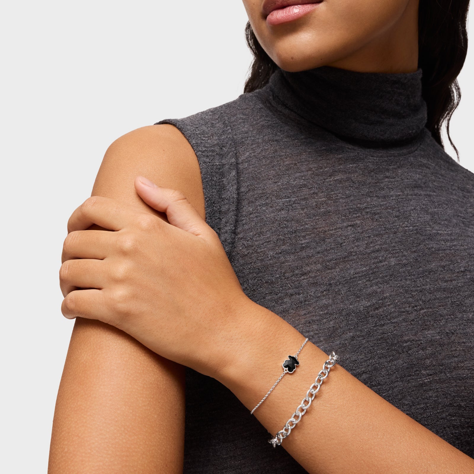 טואוס צמיד דובי בשיבוץ אבן אינקס Icon Color מכסף