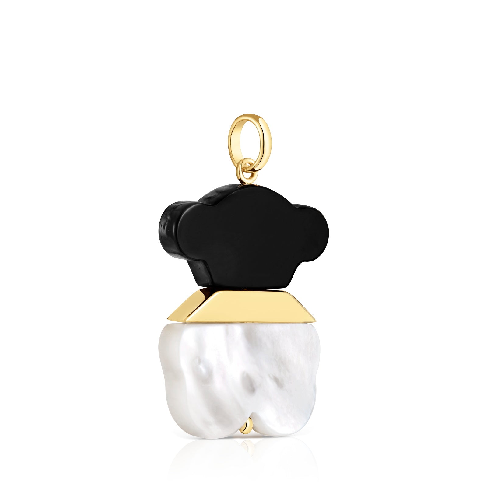 טואוס תליון דובי בשילוב פנינה ואבן חן Sweet Dolls מכסף ועליו זהב 18 קראט