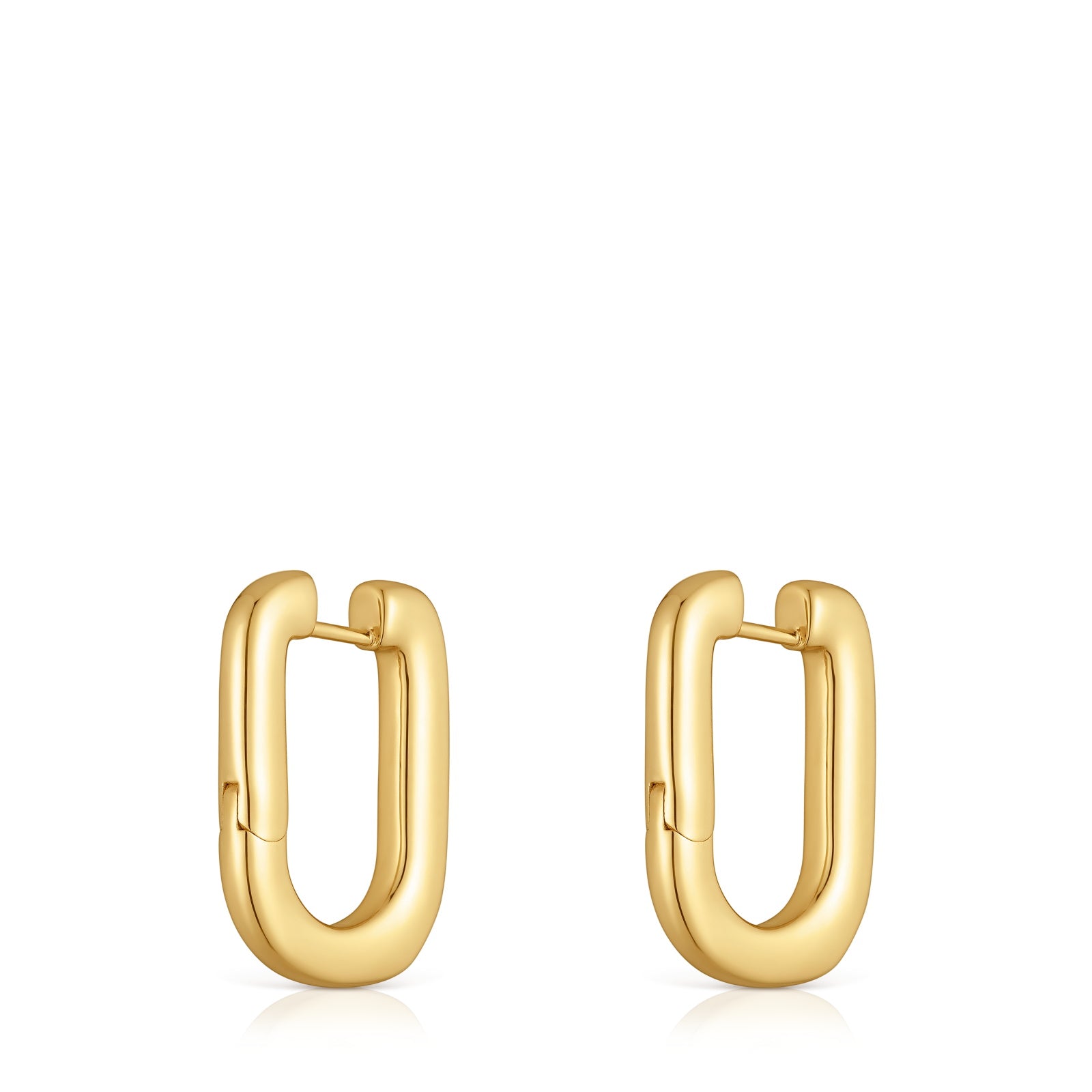 טואוס עגילי חישוק בשילוב אבן חן LINE מכסף ועליו זהב 18 קראט