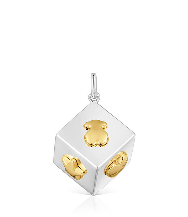 טואוס תליון קוביה בשילוב מוטיבים Medallions בשני גוונים