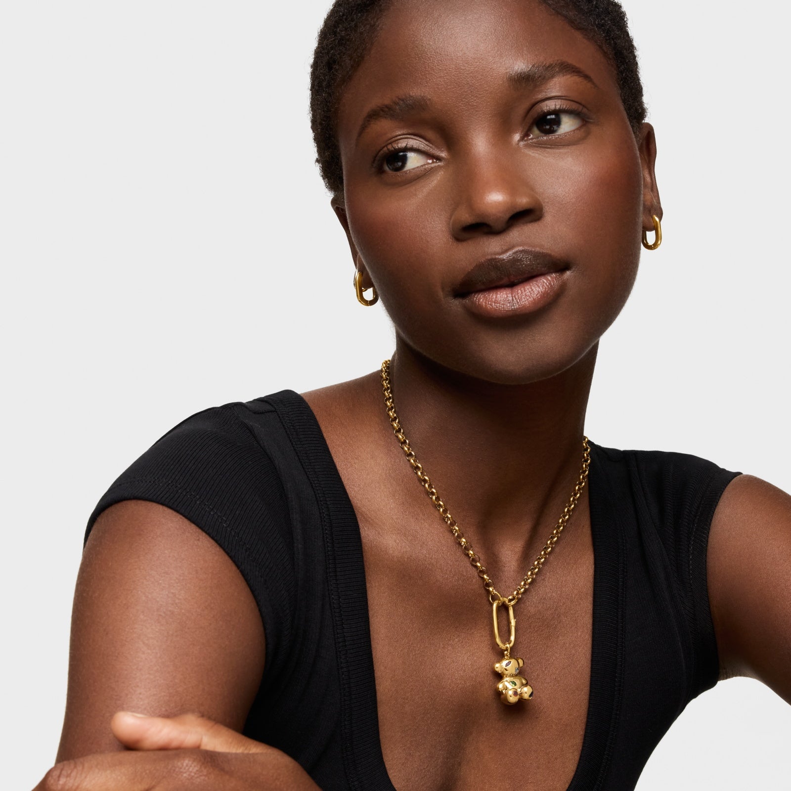 טואוס תליון דובי בשיבוץ אני חן Bold Bear כסף ועליו זהב 18 קראט