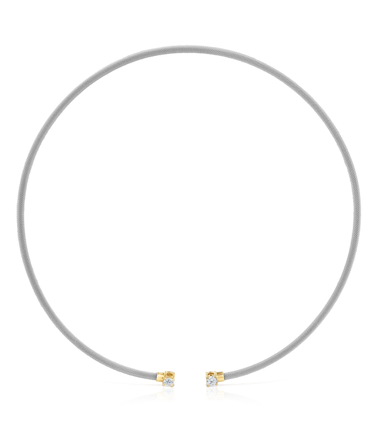 טואוס שרשרת פתוחה Mesh LGD מפלדה וזהב 14 קראט עם יהלומי מעבדה