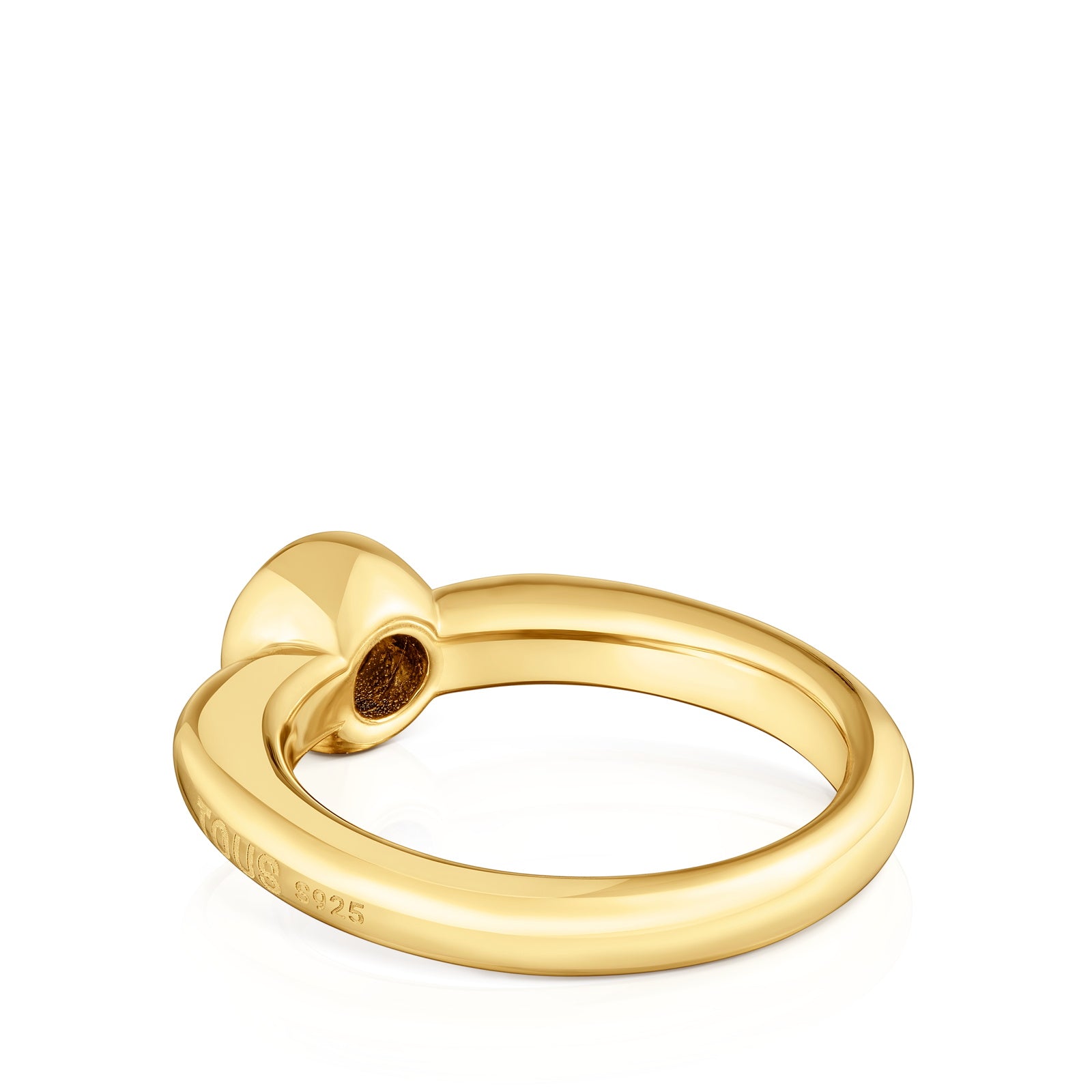 טואוס טבעת בשיבוץ אבן ספינל שחורה Line מכסף ועליו זהב 18 קראט