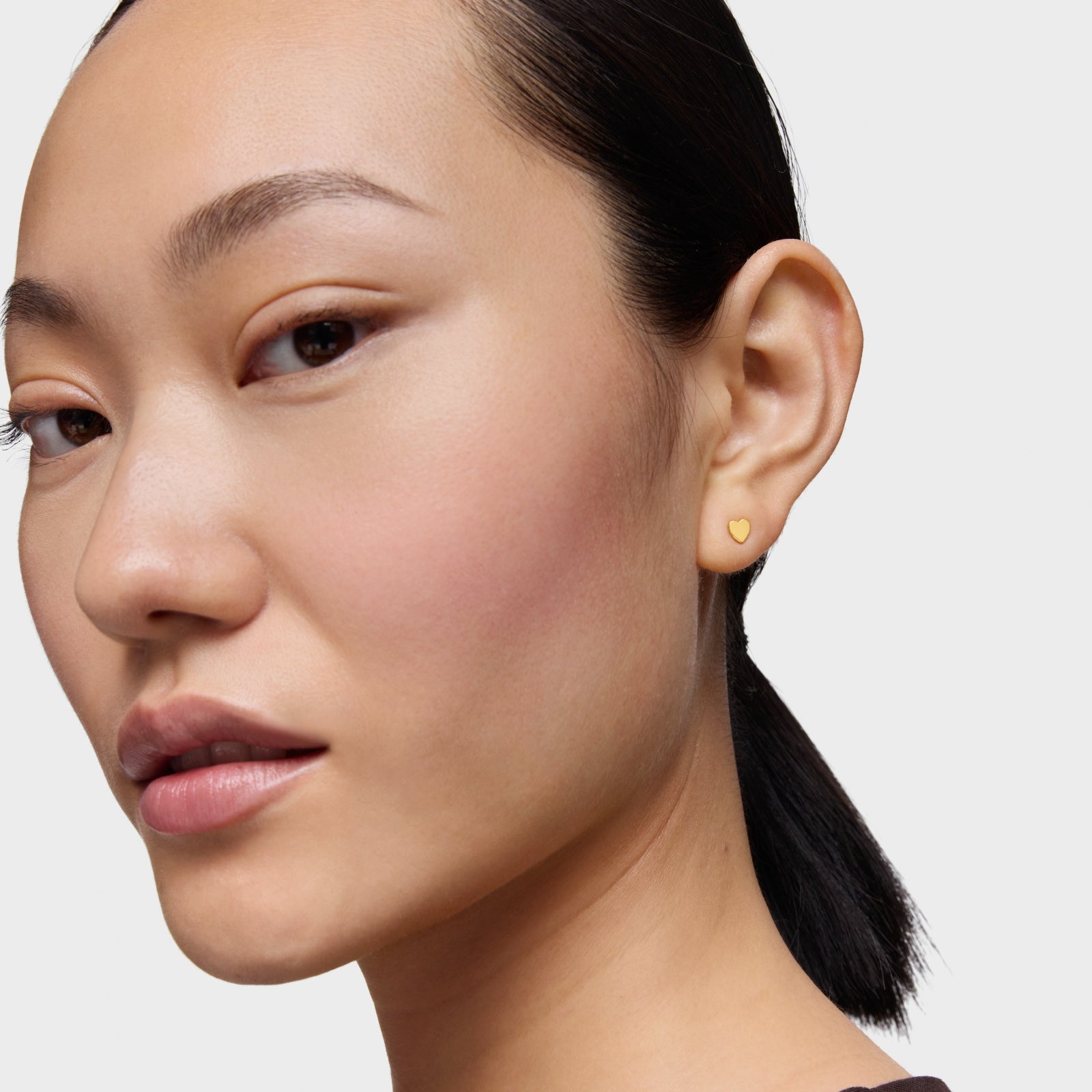 טואוס עגילי לב MOTIFS מכסף ועליו זהב 18 קראט