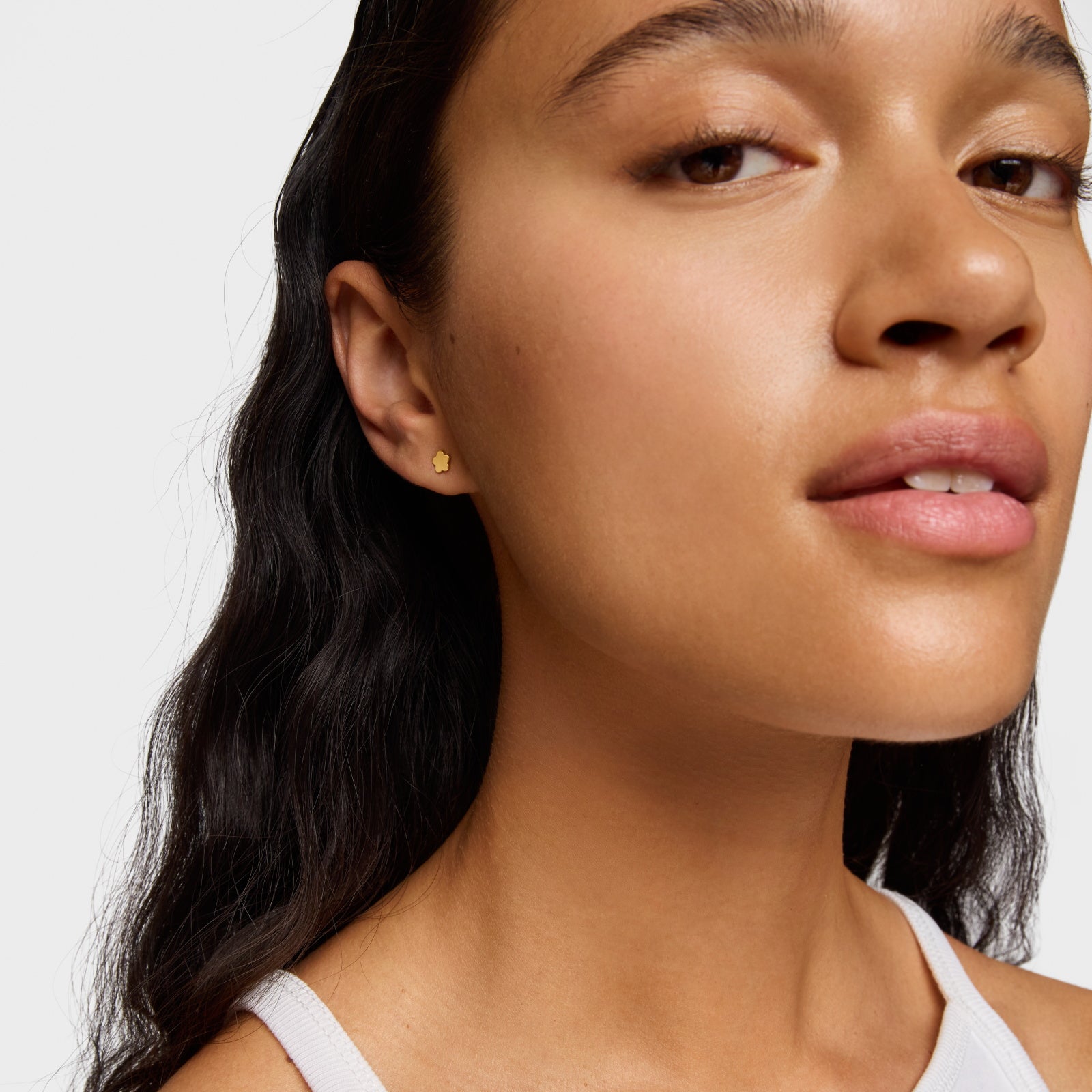 טואוס עגילי פרח MOTIFS מכסף ועליו זהב 18 קראט