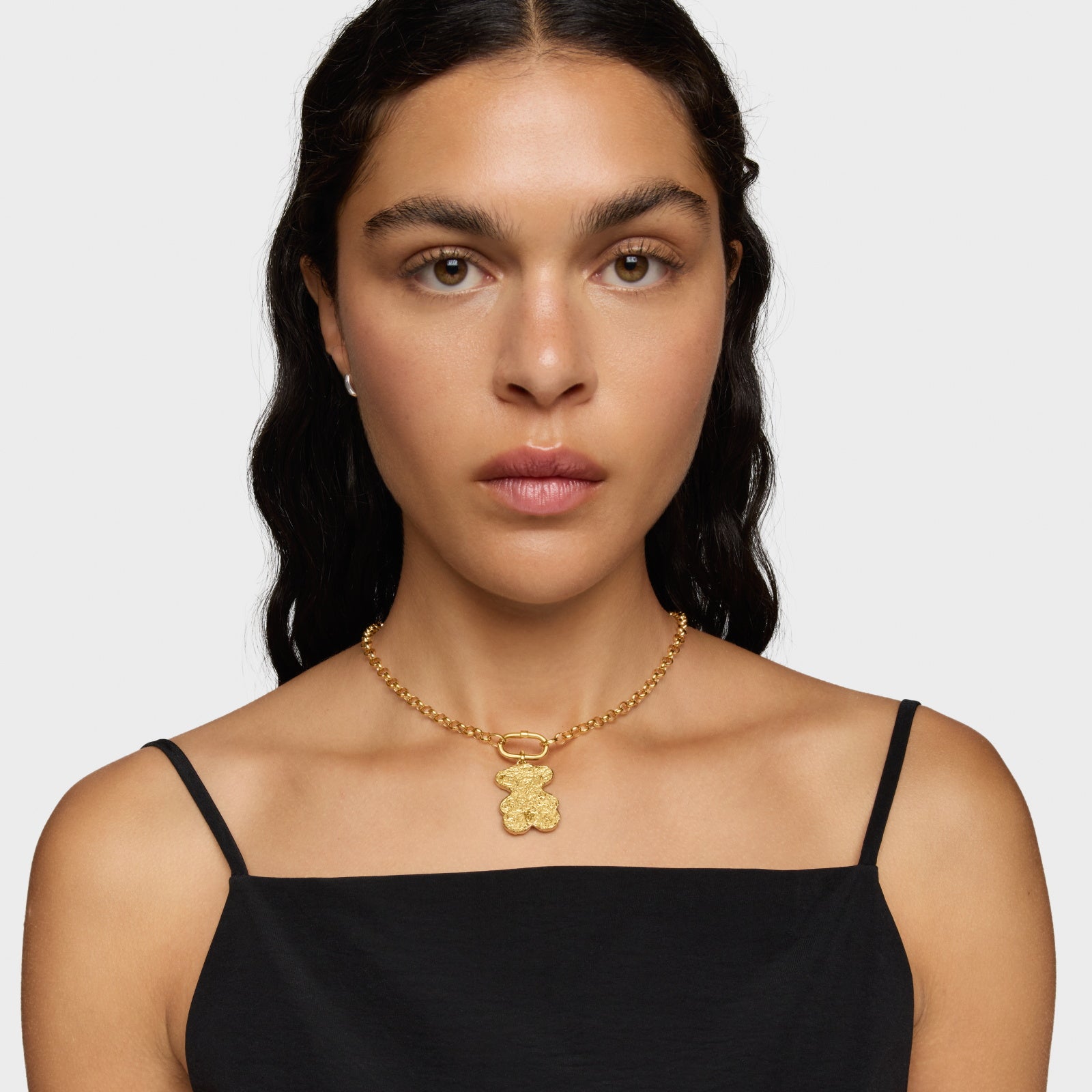 טואוס תליון במוטיב דובי בטקסטורה Sweet Dolls מכסף ועליו זהב 18 קראט