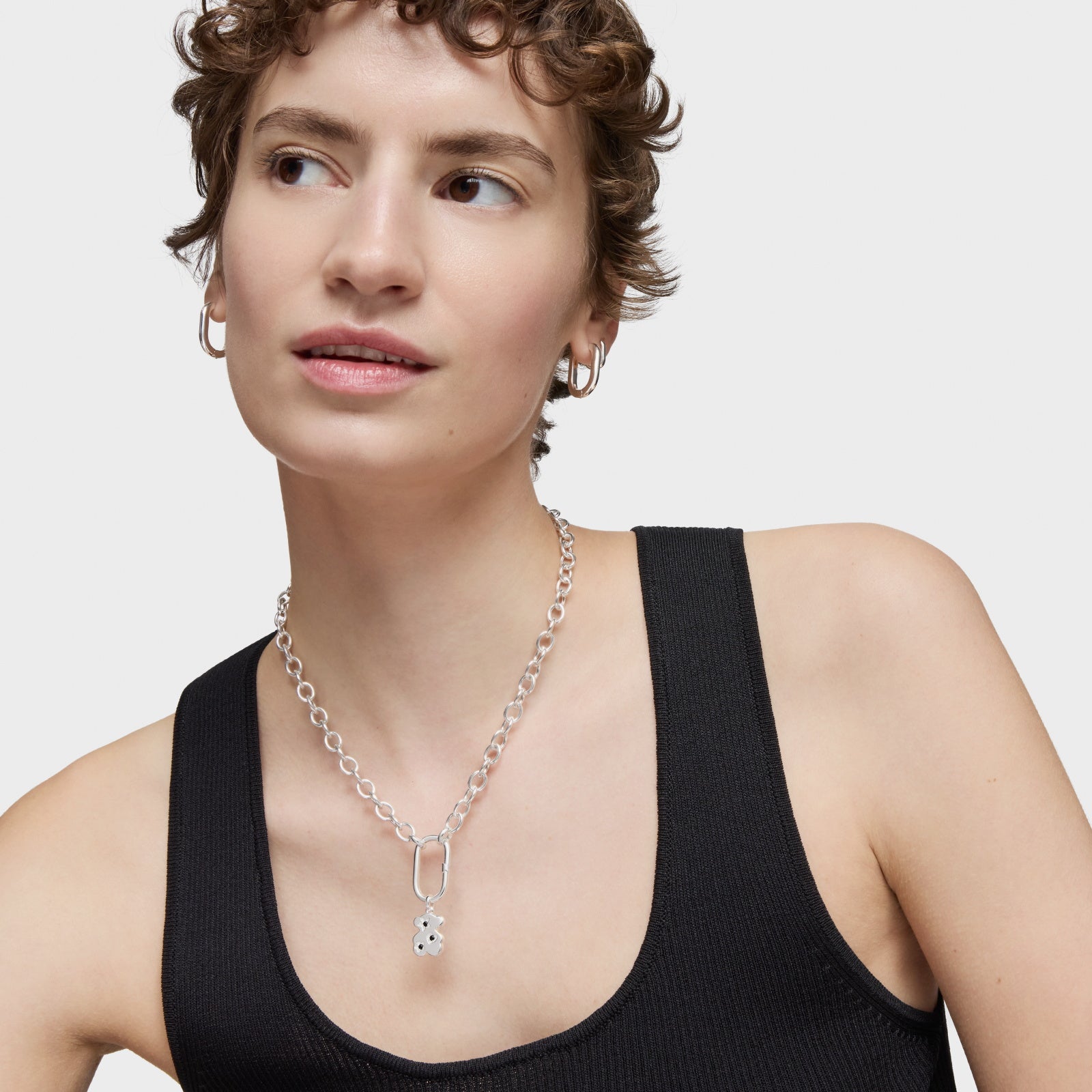 טואוס תליון דובי בשיבוץ אבני חן Sweet Dolls מכסף