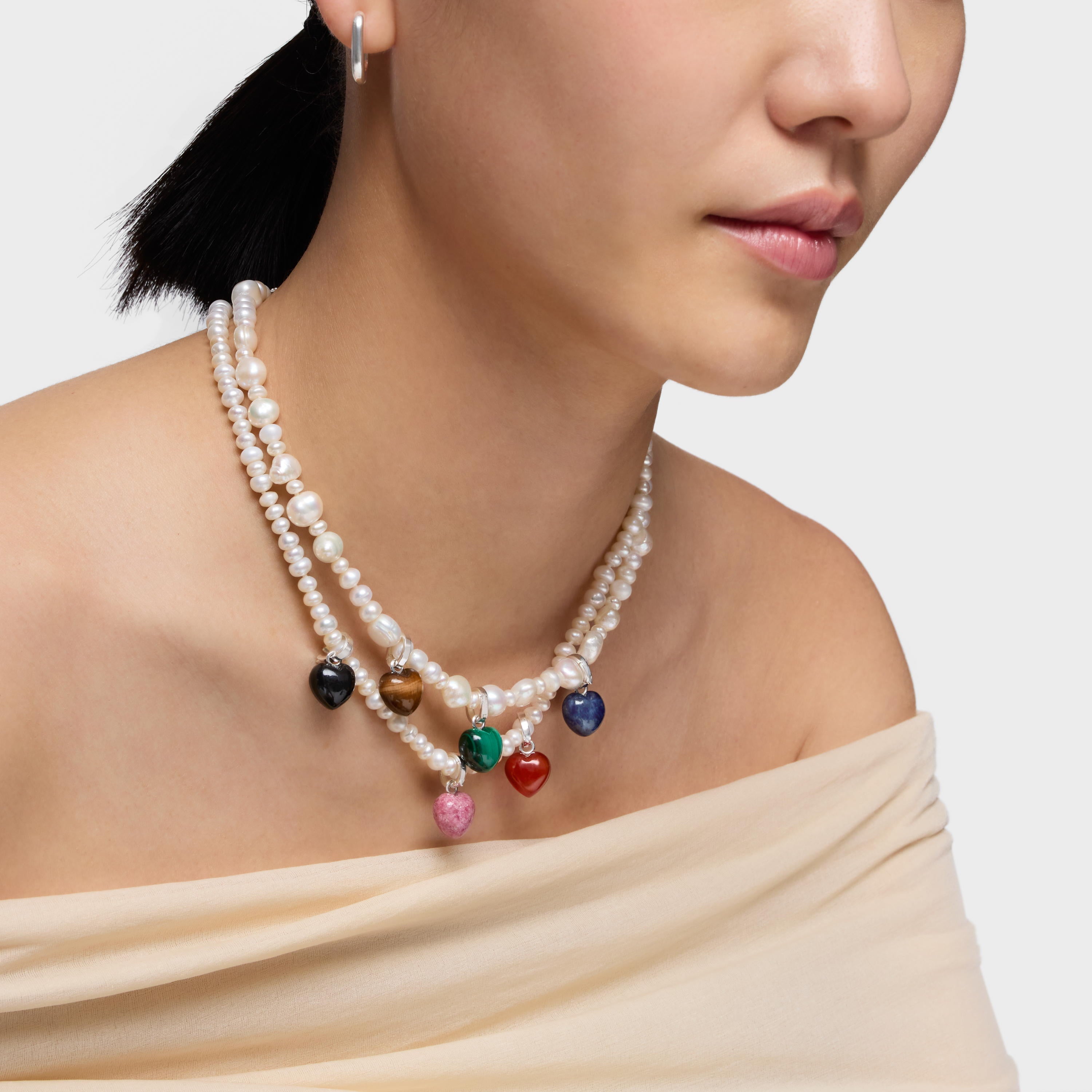 טואוס צ'ארם במוטיב לב מאבן חן Flechazo מכסף