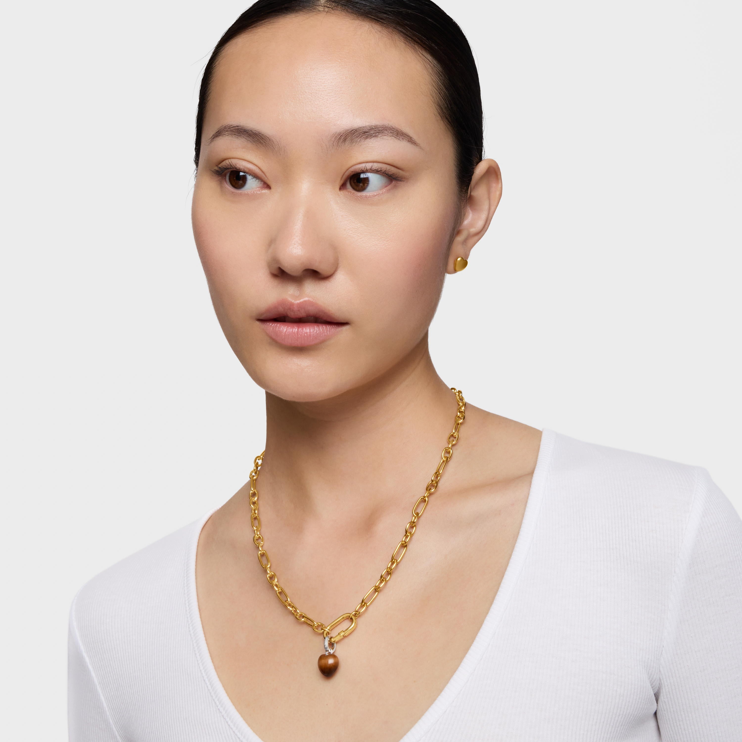 טואוס צ'ארם במוטיב לב מאבן חן Flechazo מכסף