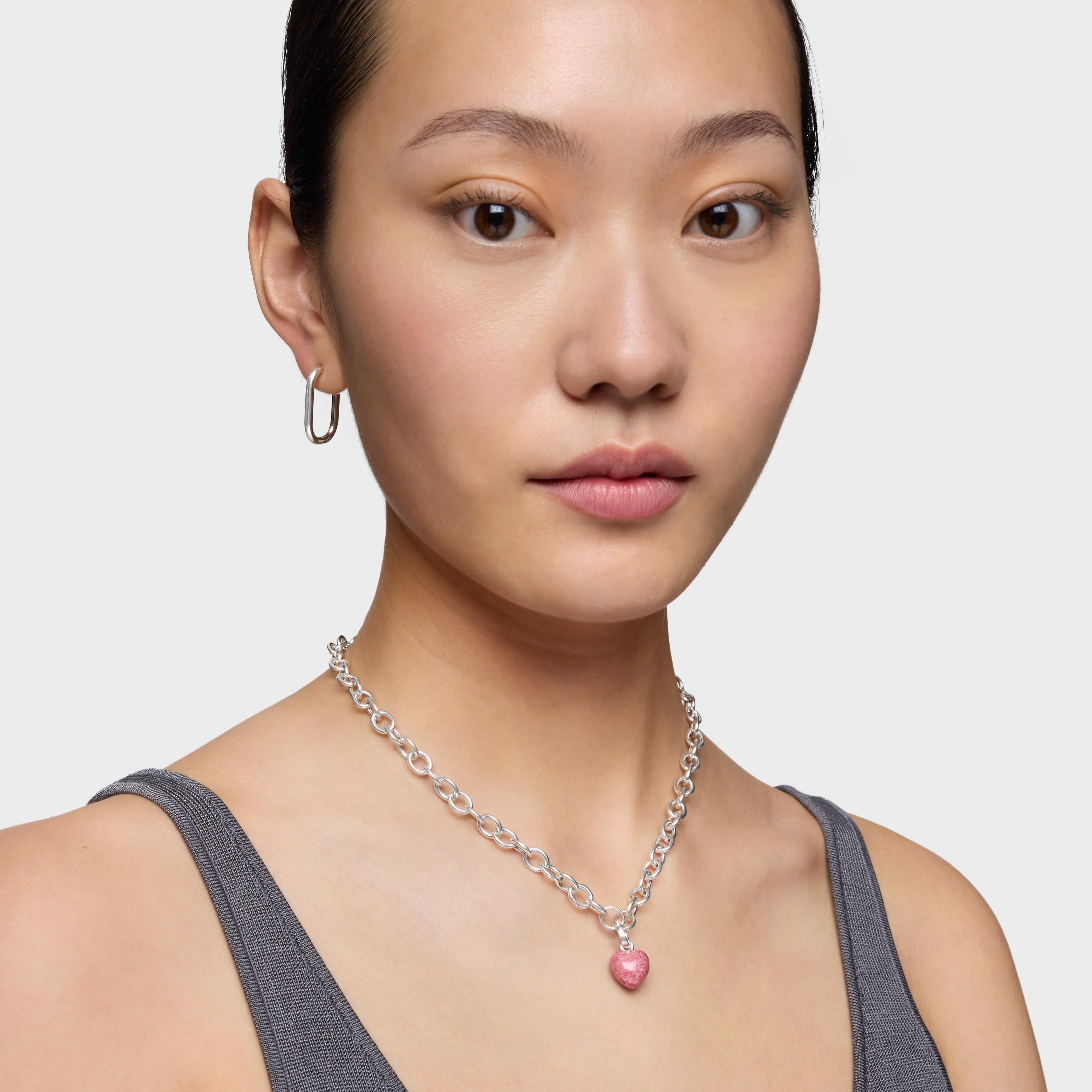 טואוס צ'ארם במוטיב לב מאבן חן Flechazo מכסף