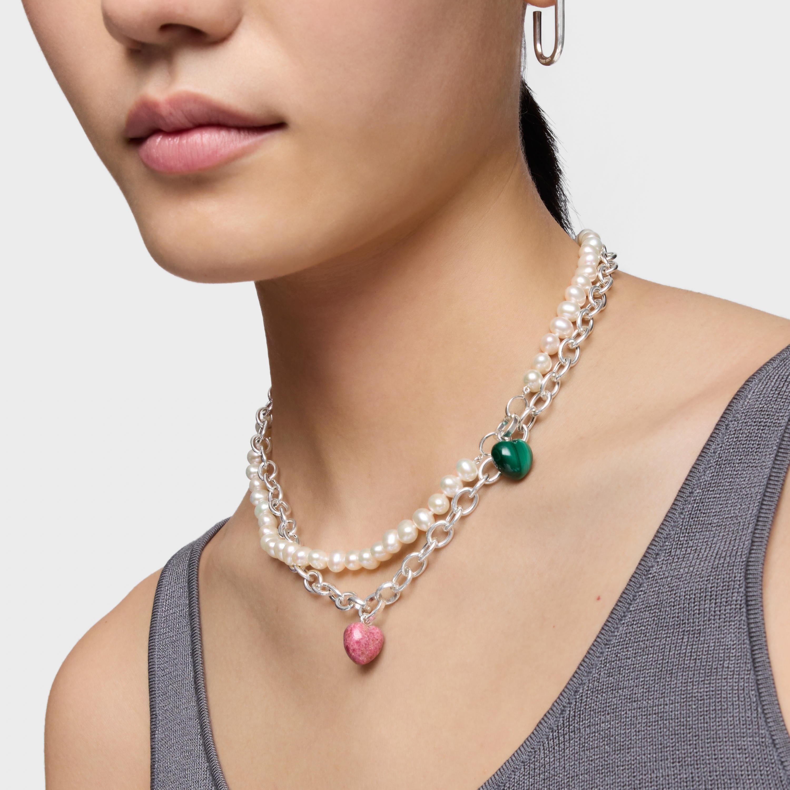 טואוס צ'ארם במוטיב לב מאבן חן Flechazo מכסף