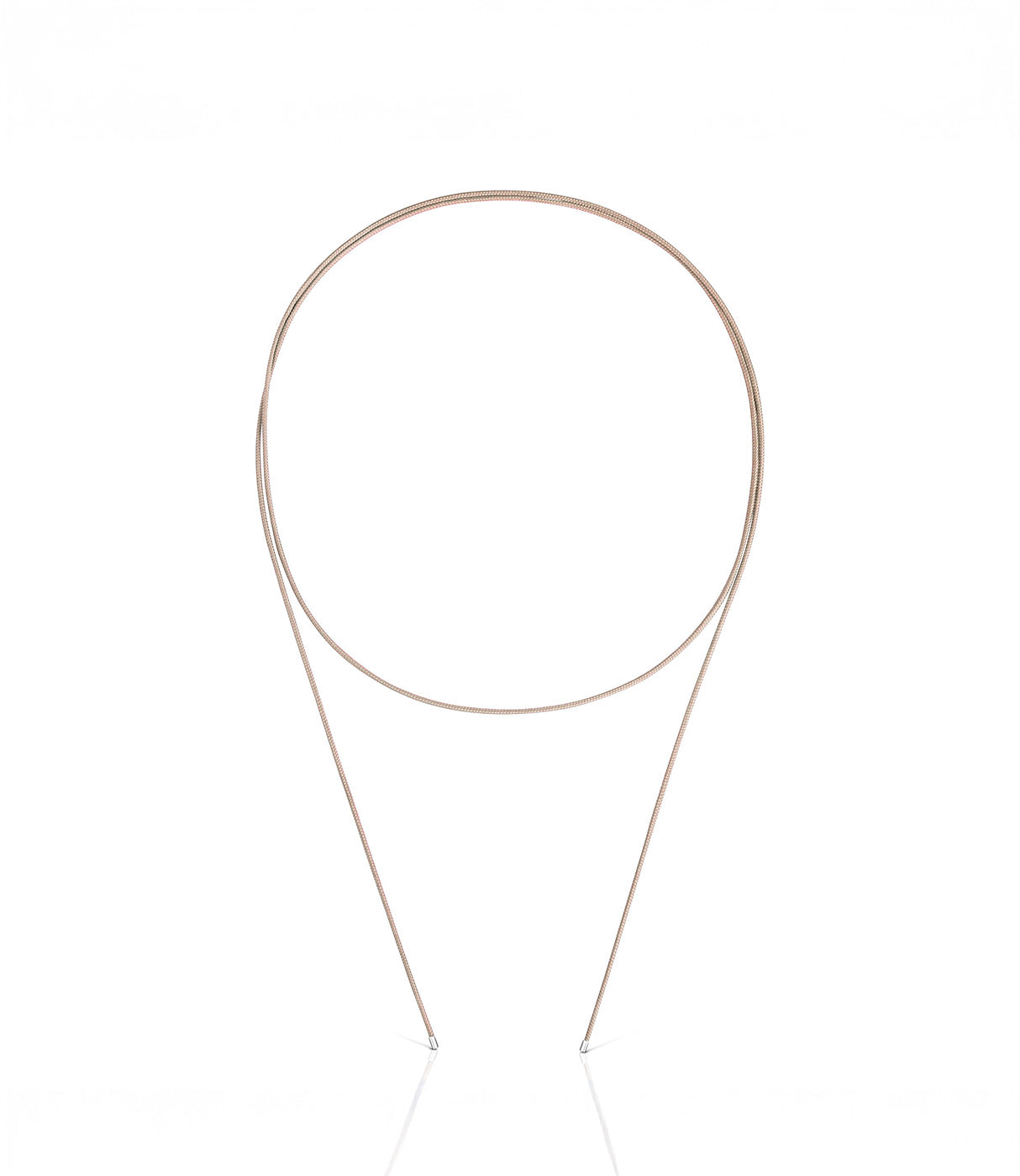 טואוס שרשרת חוט ארוכה בצבע בז' Basics מכסף