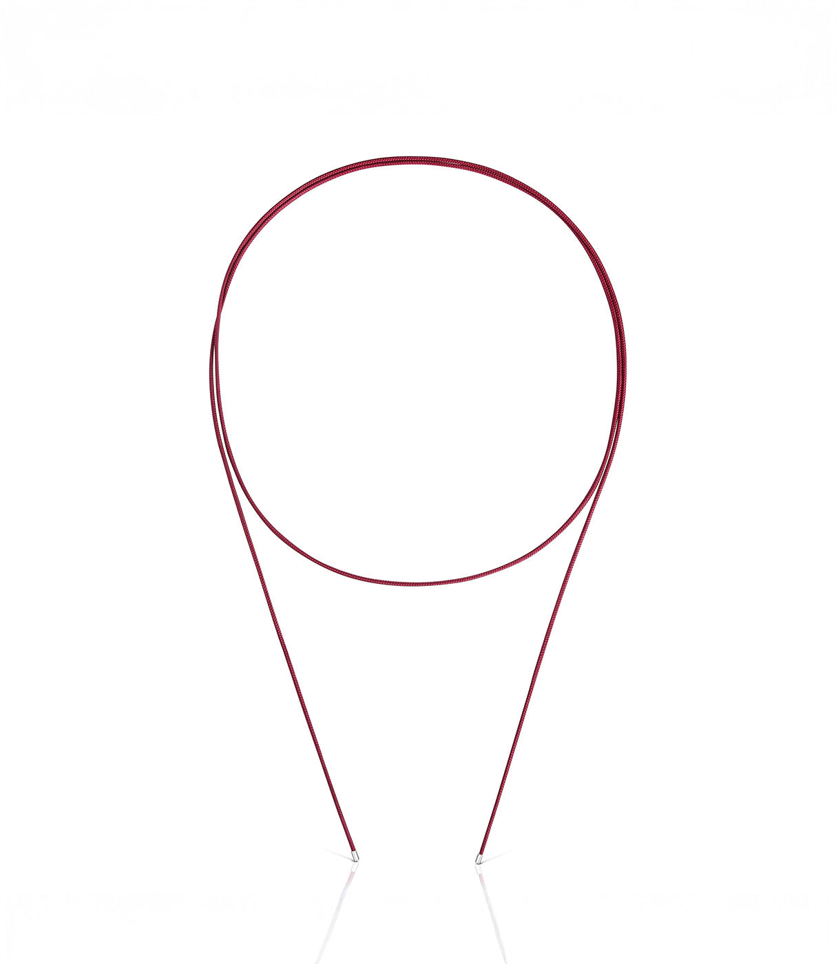 טואוס שרשרת חוט ארוכה בצבע בורדו Basics מכסף