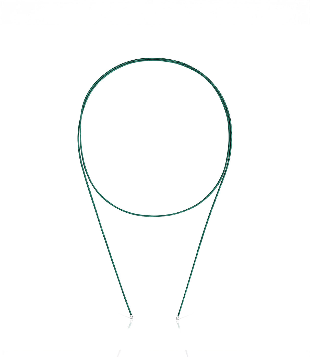 טואוס שרשרת חוט ארוכה בצבע ירוק Basics מכסף