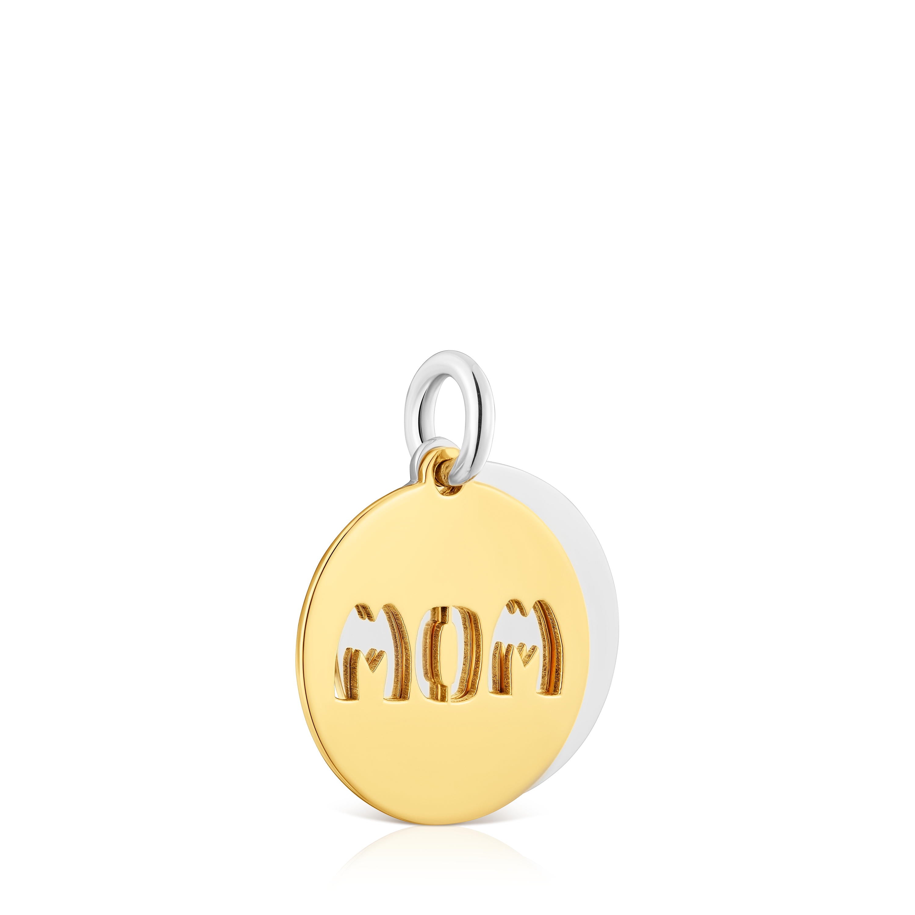 טואוס תליון מדליון Mom בשני גוונים