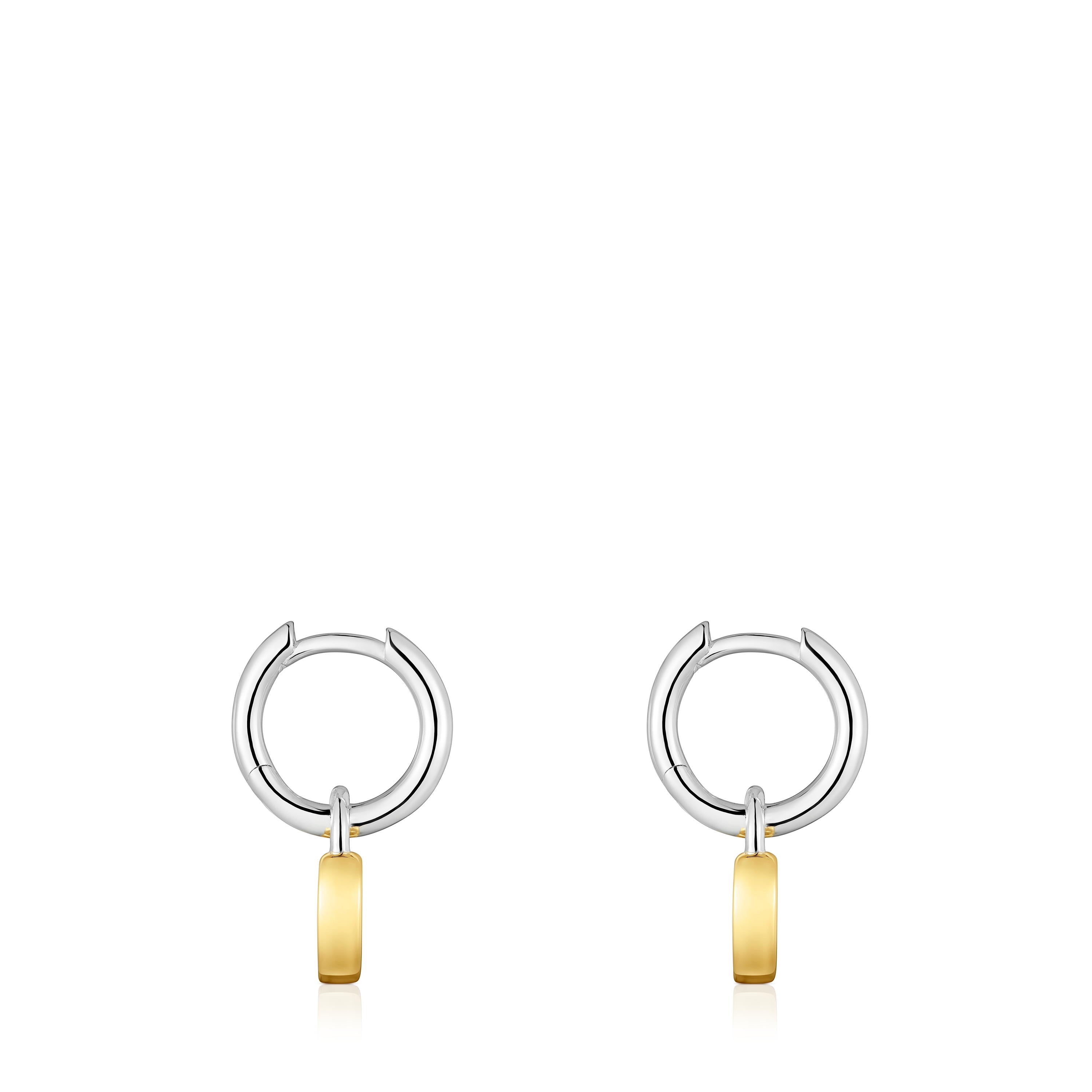 טואוס עגילי חישוק עם מנעול לב Unlock בשני גוונים