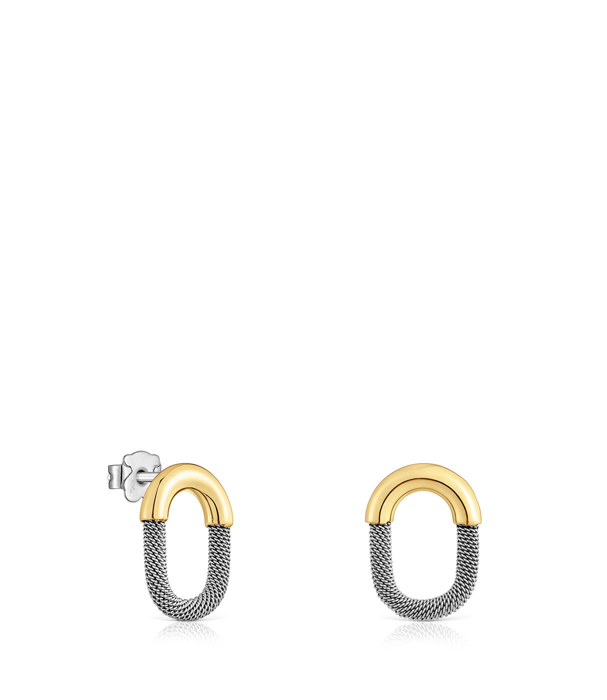 טואוס עגילי חישוק Unlock מפלדה וזהב 14 קראט