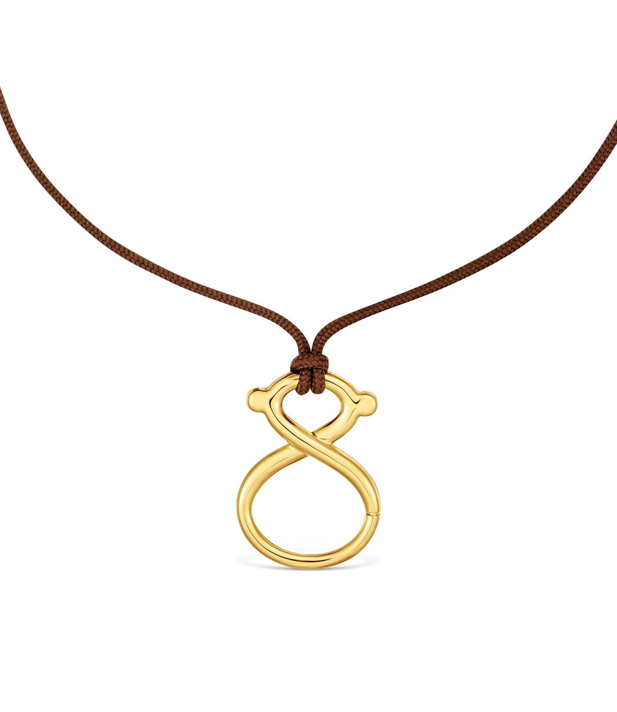 שרשרת חוט ארוכה Infinity עם מוטיב מכסף בציפוי זהב 18 קראט - זהב