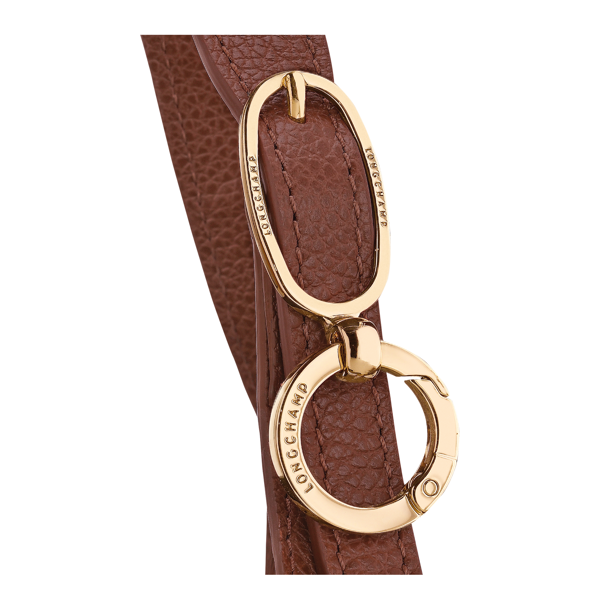 לונגשאמפ תיק צד קטן מעור Le Foulonné חום כהה