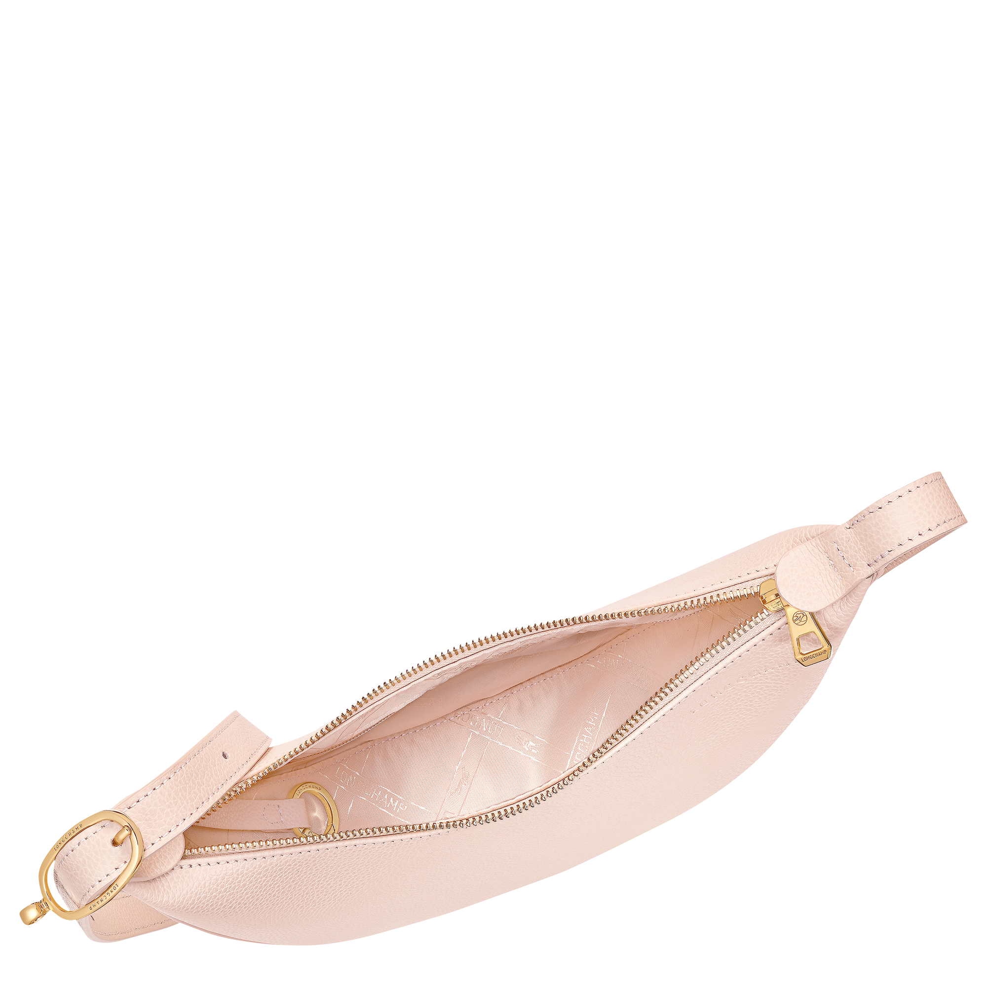 לונגשאמפ תיק צד בינוני מעור Le Foulonné קרם