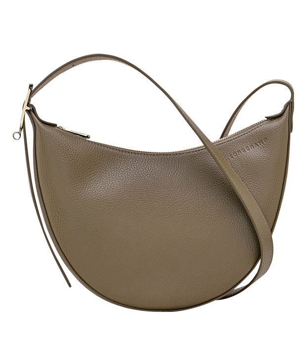 לונגשאמפ תיק צד בינוני מעור Le Foulonné ירוק זית