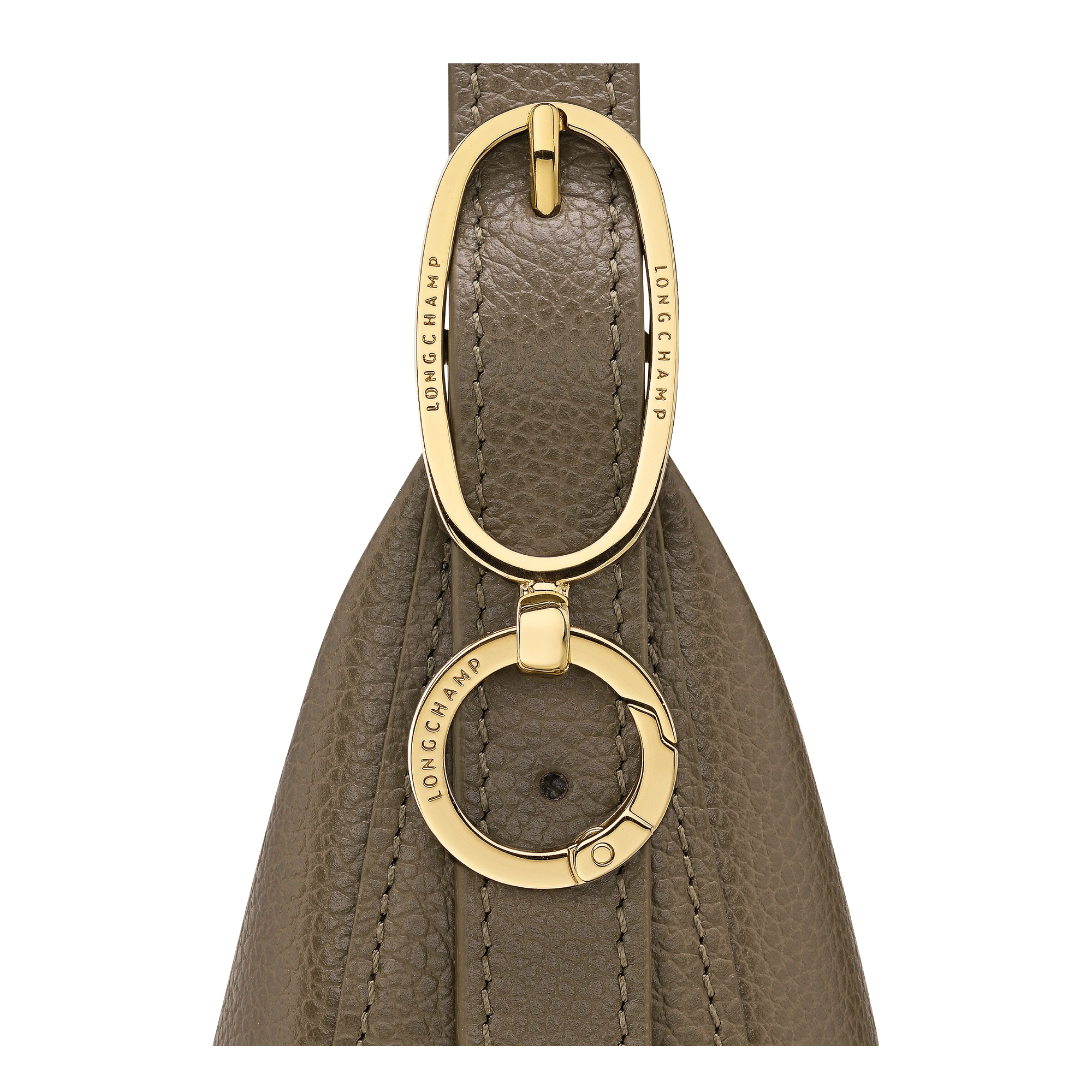 לונגשאמפ תיק צד בינוני מעור Le Foulonné ירוק זית