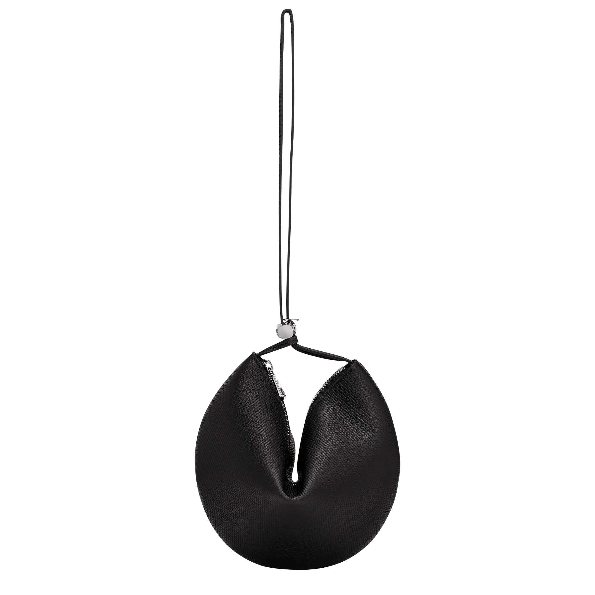 תיק ערב שחור מעוצב בצורת עיגול עם רצועת כתף, אופנה יוקרתית באתר CHOZEN