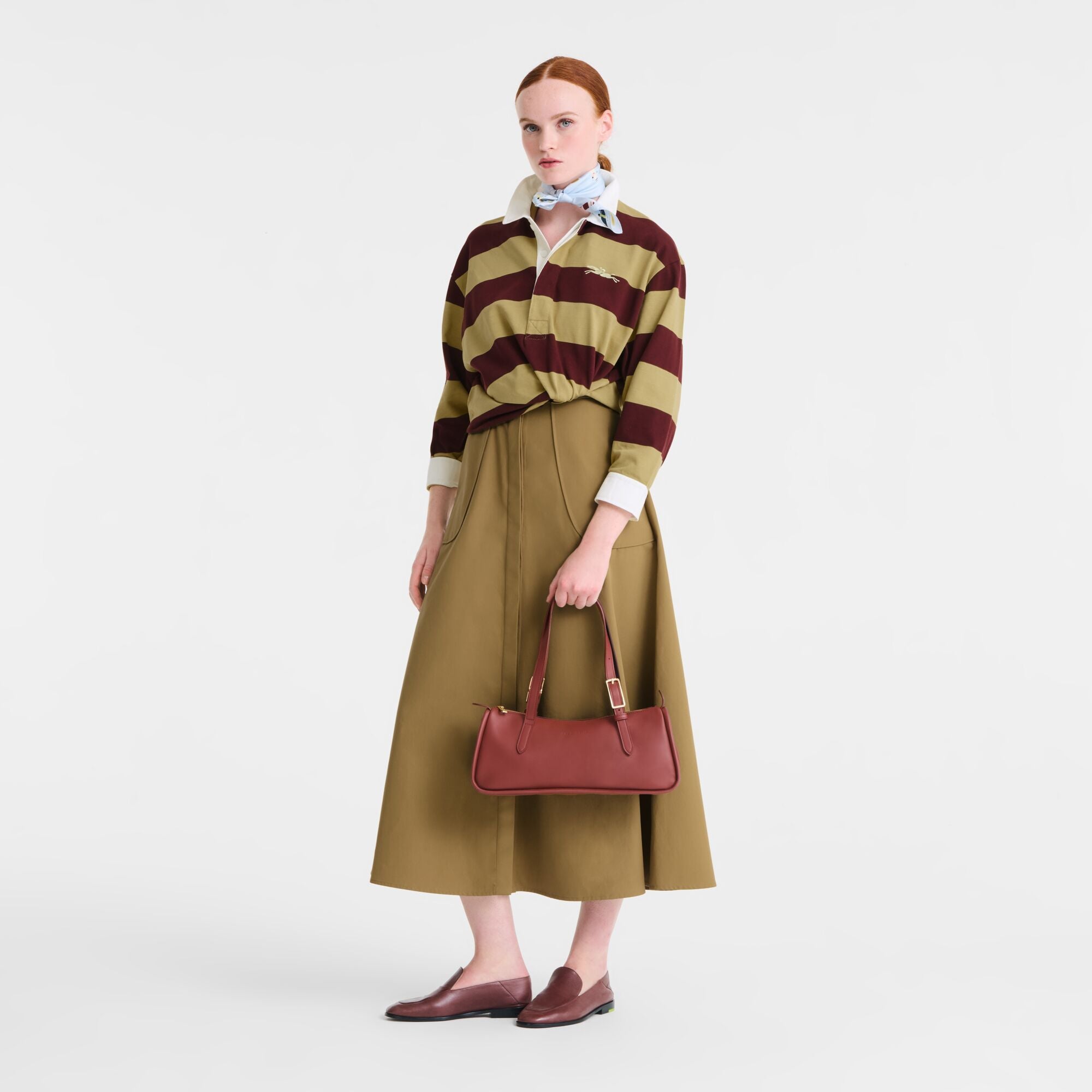 לונגשאמפ תיק כתף גדול מעור Looong אדום