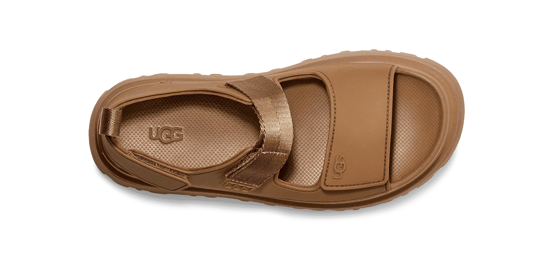 סנדל UGG חום בעיצוב מודרני, רצועות רחבות, קטגוריית נעליים באתר CHOZEN