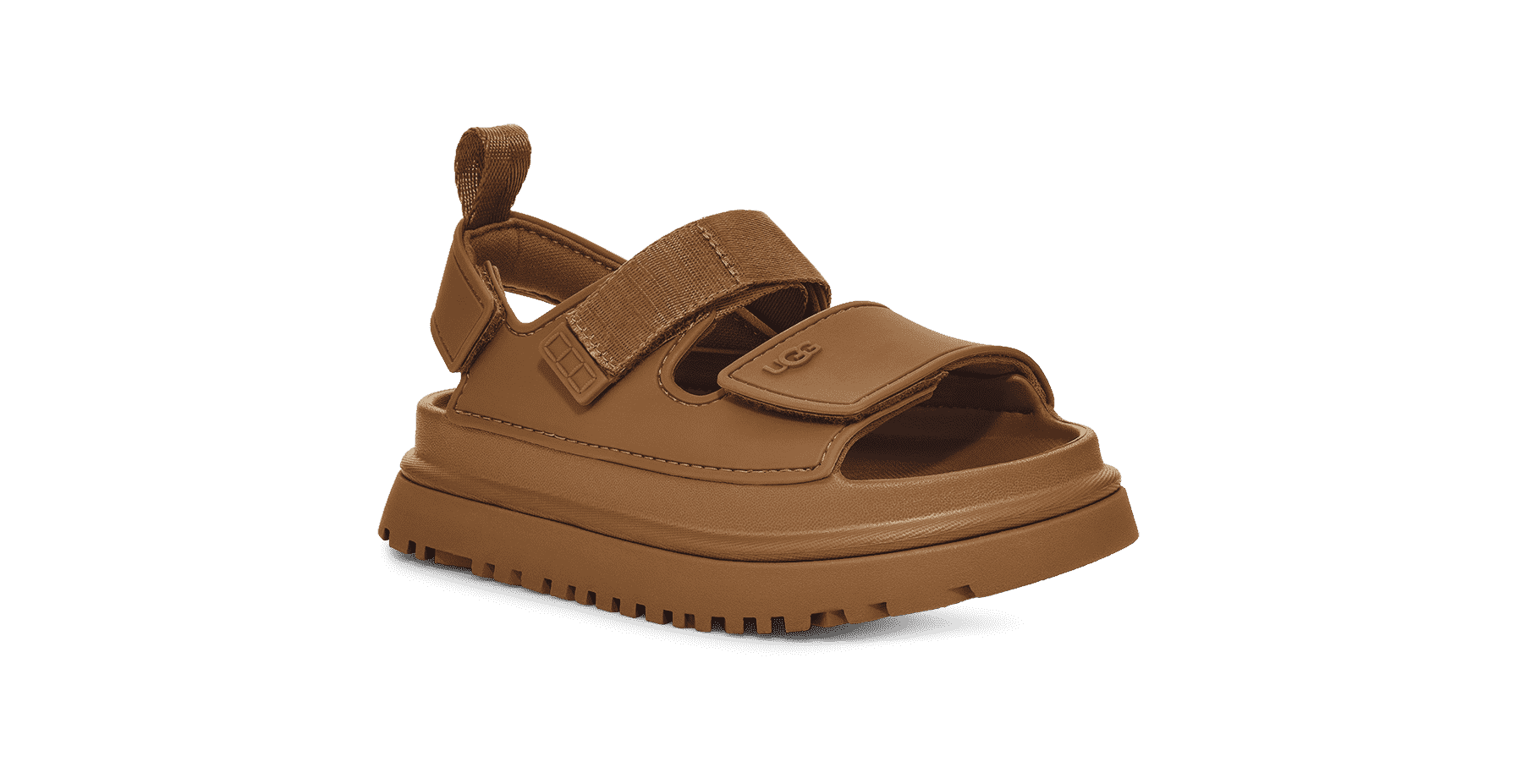 סנדל חום עם רצועת וולקרו, UGG, נעלי קיץ ממותגי CHOZEN