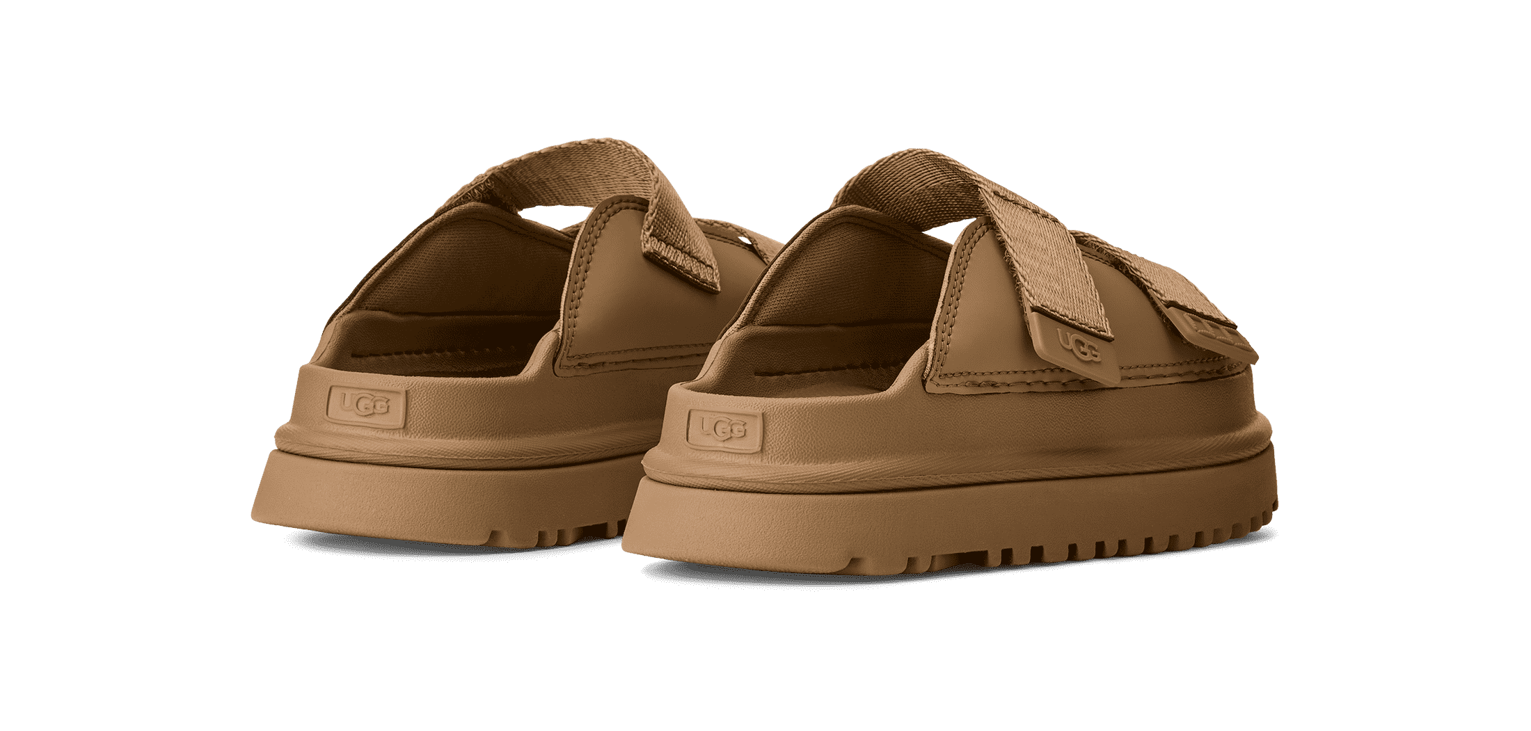 סנדלים חומים UGG לנשים, עיצוב מודרני ונוח, מוצג בחנות CHOZEN מבית קבוצת אלפא