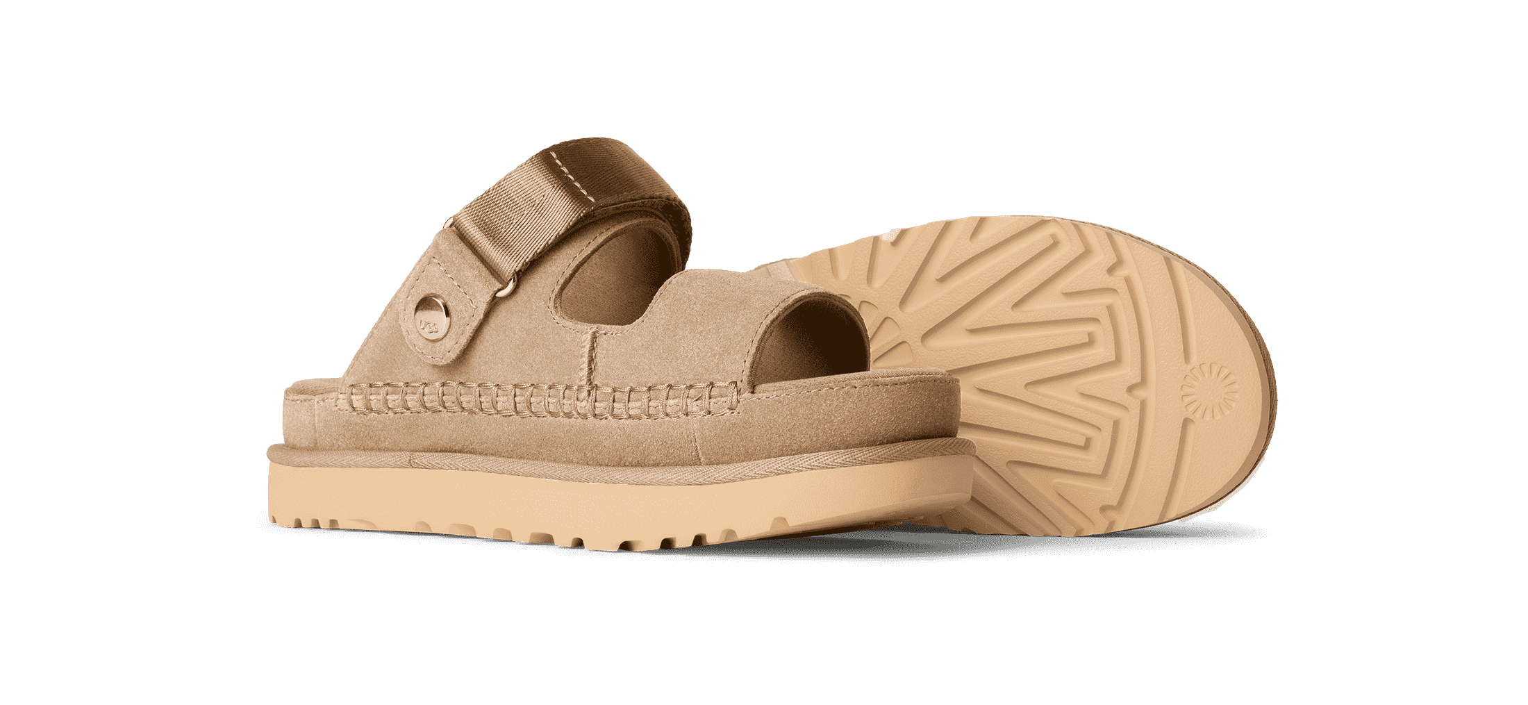 סנדלים בצבע בז', עיצוב מודרני עם רצועה עבה, דגם CHOZEN מהמובילים בקבוצת אלפא