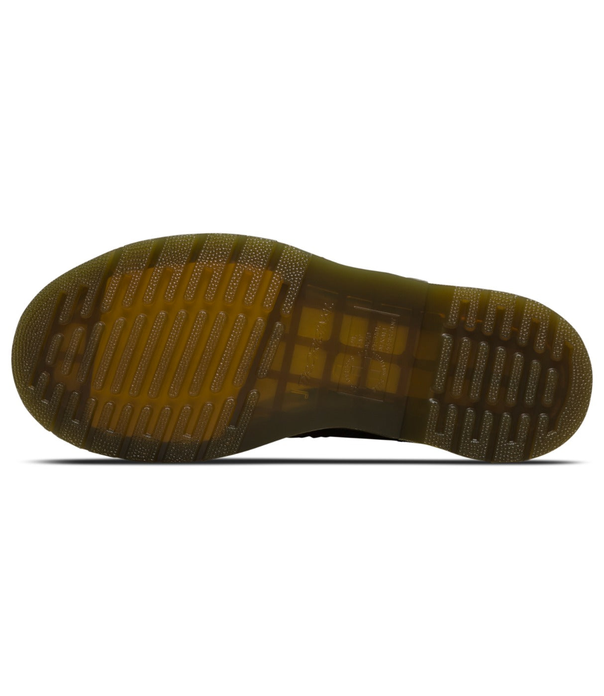 סוליית גומי צהובה של DR. MARTENS 1460 לנשים, מבט מלמטה על הסוליה, מבית CHOZEN